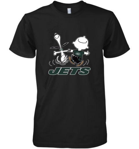 Snoopy And Charlie Brown Happy New York Jets Fans Premium Men's T-Shirt