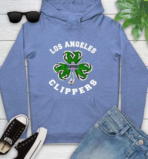 NBA Los Angeles Clippers Three Leaf Clover St Patrick's Day Basketball Sports Youth Hoodie 13