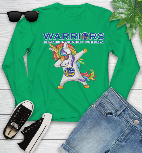 Golden State Warriors NBA Basketball Funny Unicorn Dabbing Sports Youth Long Sleeve 6