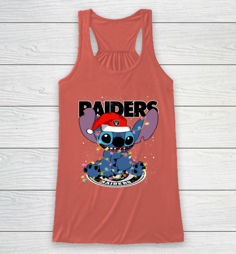 Oakland Raiders NFL Football noel stitch Christmas Racerback Tank 2