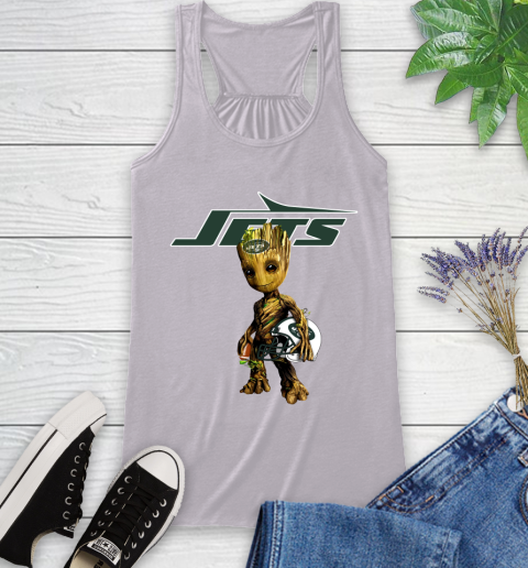 New York Jets NFL Football Groot Marvel Guardians Of The Galaxy Racerback Tank 5