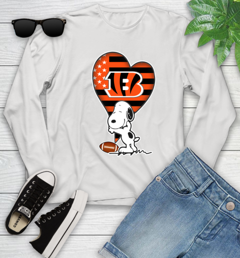 Cincinnati Bengals NFL Football The Peanuts Movie Adorable Snoopy Youth Long Sleeve