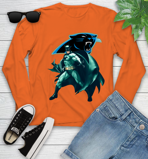 NFL Batman Football Sports Carolina Panthers Youth Long Sleeve 4