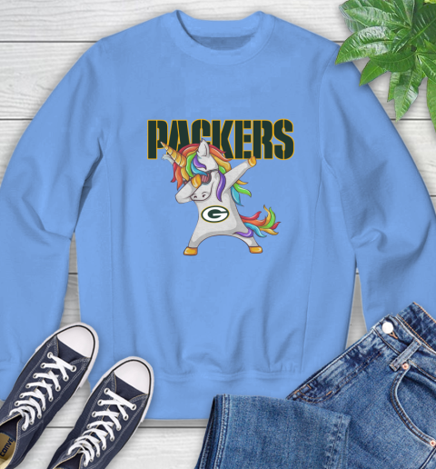 Green Bay Packers NFL Football Funny Unicorn Dabbing Sports Sweatshirt 11