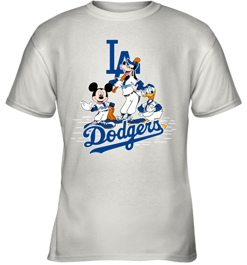 MLB Los Angeles Dodgers Mickey Mouse Donald Duck Goofy Baseball T Shirt  Youth T-Shirt