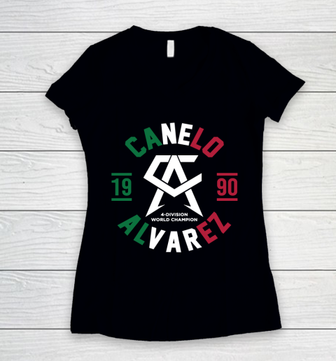 Canelo Alvarez 1990 4x Champion Women's V-Neck T-Shirt