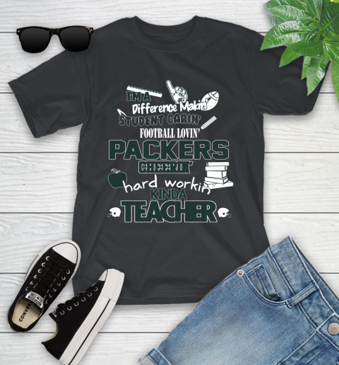 Green Bay Packers NFL I'm A Difference Making Student Caring Football Loving Kinda Teacher Youth T-Shirt