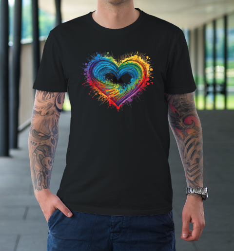 Tie Dye Heart Valentines Day T-Shirt