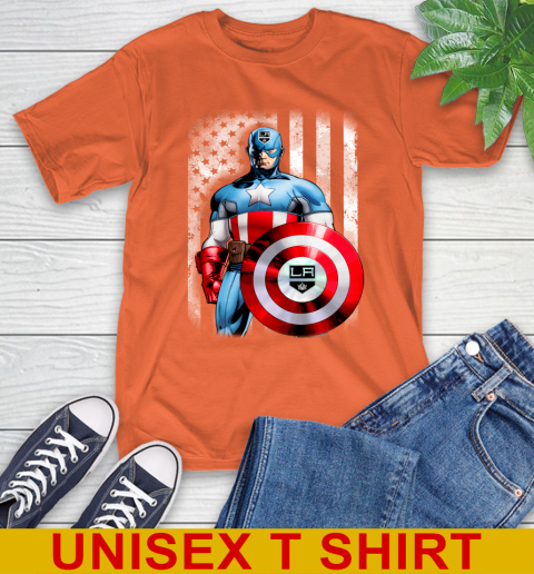 Los Angeles Kings NHL Hockey Captain America Marvel Avengers American Flag Shirt T-Shirt 4