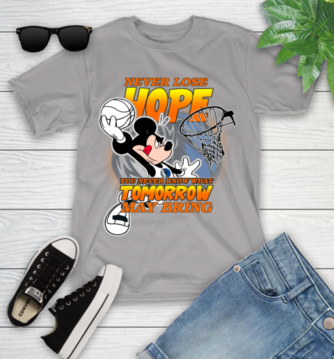 Dallas Mavericks NBA Basketball Mickey Disney Never Lose Hope Youth T-Shirt 4