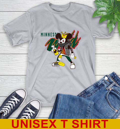 Minnesota Wild NHL Hockey Mickey Peace Sign Sports T-Shirt - Image 7