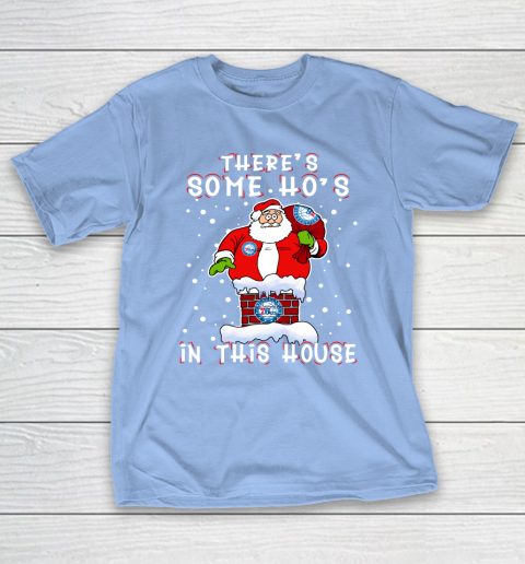 Philadelphia 76ers Christmas There Is Some Hos In This House Santa Stuck In The Chimney NBA T-Shirt 10