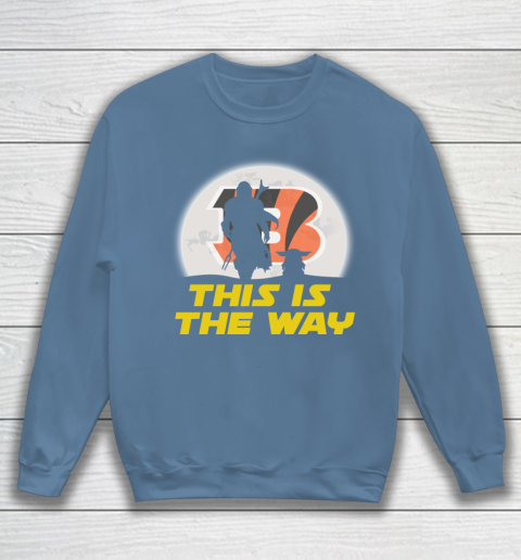 Cincinnati Bengals NFL Football Star Wars Yoda And Mandalorian This Is The Way Sweatshirt 6