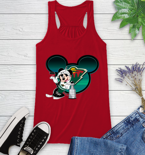 NHL Minnesota Wild Stanley Cup Mickey Mouse Disney Hockey T Shirt Racerback Tank 6