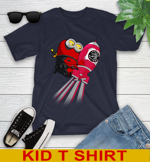 NBA Basketball Toronto Raptors Deadpool Minion Marvel Shirt Youth T-Shirt 2