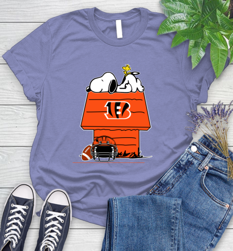 Cincinnati Bengals NFL Football Snoopy Woodstock The Peanuts Movie Women's T-Shirt 11