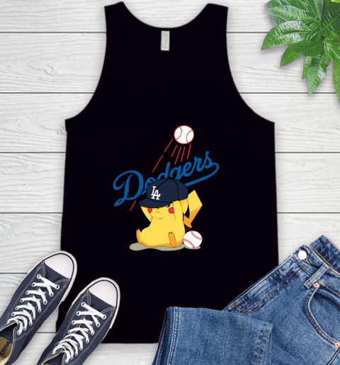MLB Pikachu Baseball Sports Los Angeles Dodgers Tank Top 2