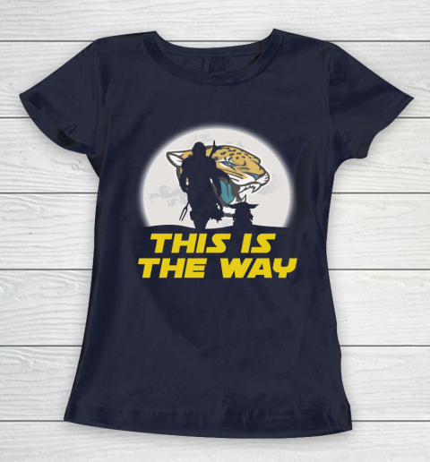 Jacksonville Jaguars NFL Football Star Wars Yoda And Mandalorian This Is The Way Women's T-Shirt 2