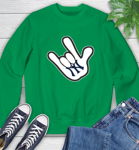 New York Yankees MLB Baseball Mickey Rock Hand Disney Sweatshirt 6