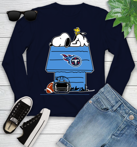 Tennessee Titans NFL Football Snoopy Woodstock The Peanuts Movie Youth Long Sleeve 3