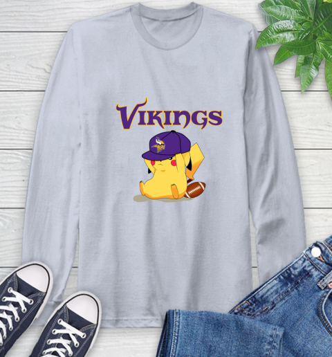 NFL Pikachu Football Sports Minnesota Vikings Long Sleeve T-Shirt 6