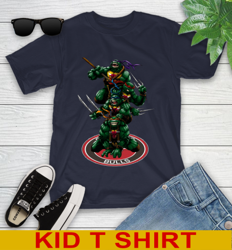 NBA Basketball Chicago Bulls Teenage Mutant Ninja Turtles Shirt Youth T-Shirt 3