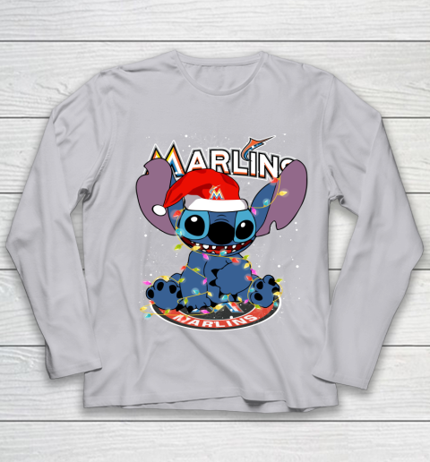 Miami Marlins MLB noel stitch Baseball Christmas Youth Long Sleeve 3
