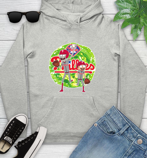 MLB Philadelphia Phillies Rick And Morty Baseball Sports Youth Hoodie