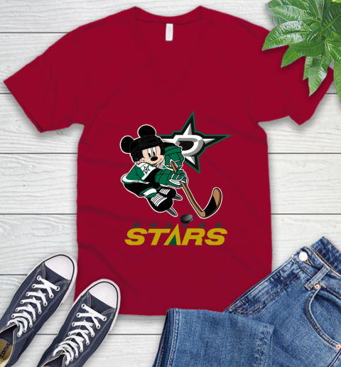 NHL Dallas Stars Mickey Mouse Disney Hockey T Shirt V-Neck T-Shirt 8