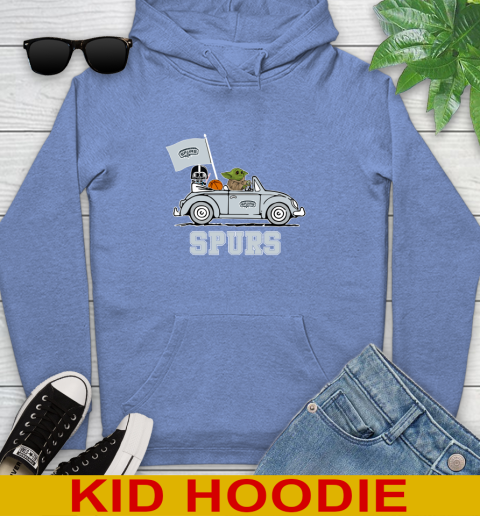 NBA Basketball San Antonio Spurs Darth Vader Baby Yoda Driving Star Wars Shirt Youth Hoodie 12