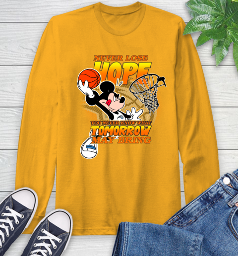 Orlando Magic NBA Basketball Mickey Disney Never Lose Hope Long Sleeve T-Shirt Gold Orlando Magic NBA Basketball Mickey Disney Never Lose Hope Long Sleeve T-Shirt 2