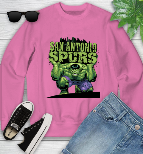 San Antonio Spurs NBA Basketball Incredible Hulk Marvel Avengers Sports Youth Sweatshirt 7