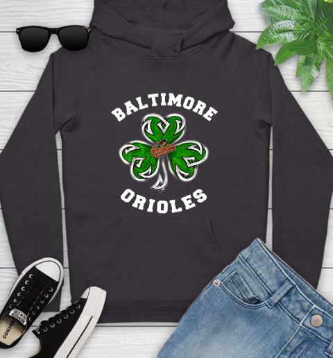 MLB Baltimore Orioles Three Leaf Clover St Patrick's Day Baseball Sports Youth Hoodie 8