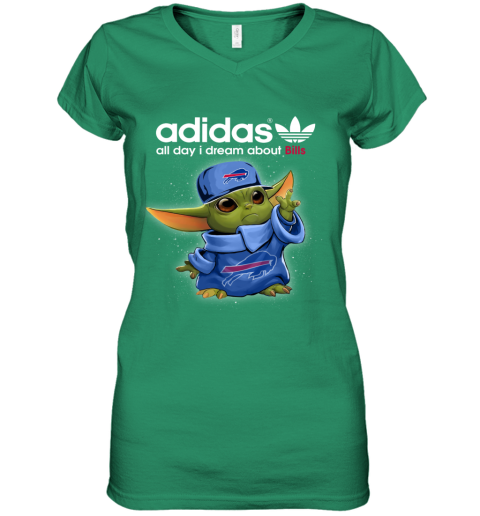 Baby Yoda Adidas All Day I Dream About  Bills znzd baby yoda adidas all day i dream aboutbills women v neck t shirt 39 front irish green
