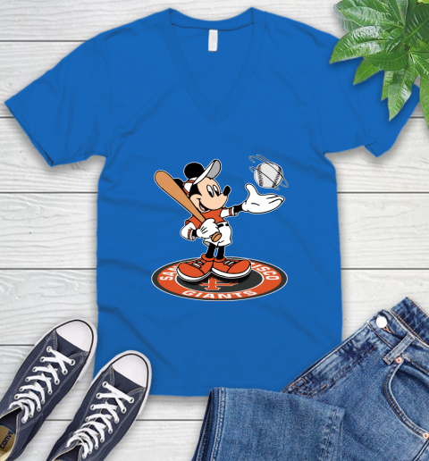 MLB Baseball San Francisco Giants Cheerful Mickey Disney Shirt V-Neck T-Shirt 6
