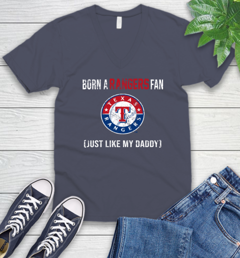 MLB Baseball Texas Rangers Loyal Fan Just Like My Daddy Shirt V-Neck T-Shirt 7
