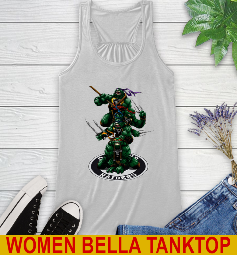 NFL Football Oakland Raiders Teenage Mutant Ninja Turtles Shirt Racerback Tank