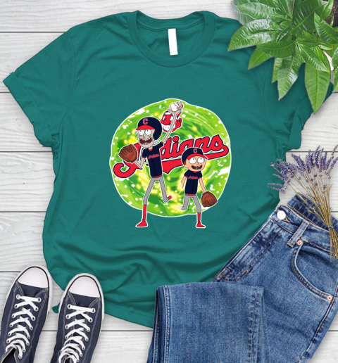 MLB Cleveland Indians Rick And Morty Baseball Sports Women's T-Shirt 12