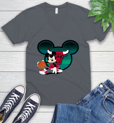 NBA Chicago Bulls Mickey Mouse Disney Basketball V-Neck T-Shirt 5