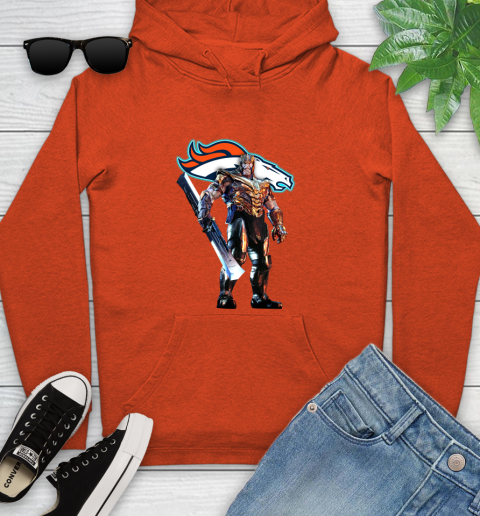 NFL Thanos Gauntlet Avengers Endgame Football Denver Broncos Youth Hoodie 5