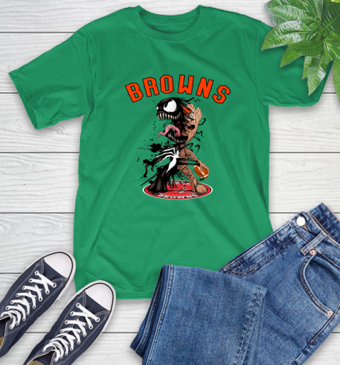 NFL Cleveland Browns Football Venom Groot Guardians Of The Galaxy T-Shirt 7