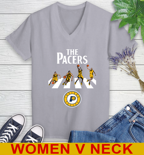 NBA Basketball Indiana Pacers The Beatles Rock Band Shirt Women's V-Neck T-Shirt 4