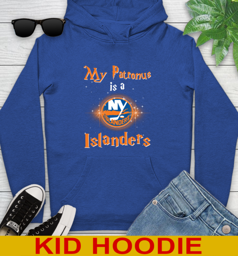 NHL Hockey Harry Potter My Patronus Is A New York Islanders Youth Hoodie - Image 11