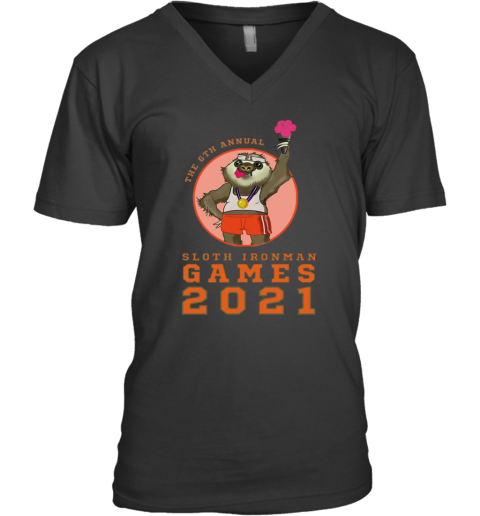 Sloth Ironman Games V-Neck T-Shirt