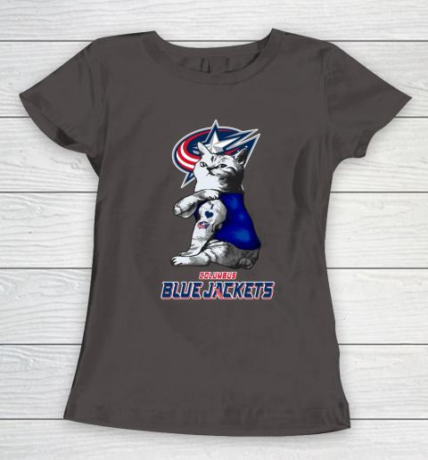NHL My Cat Loves Columbus Blue Jackets Hockey Women's T-Shirt 7