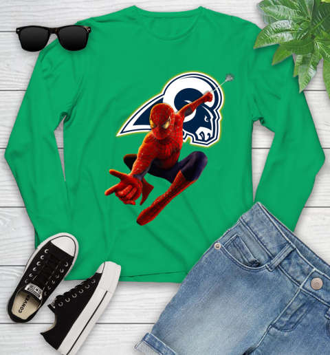 NFL Spider Man Avengers Endgame Football Los Angeles Rams Youth Long Sleeve 6