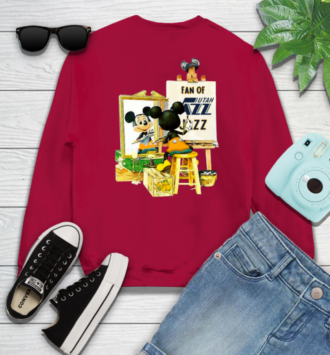 NBA Basketball Utah Jazz Mickey Drawing Shirt 32