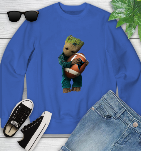 NFL Groot Guardians Of The Galaxy Football Sports Carolina Panthers Youth Sweatshirt 8