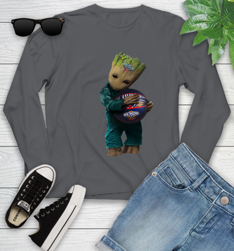 NBA Groot Guardians Of The Galaxy Basketball Sports New Orleans Pelicans Youth Long Sleeve 8