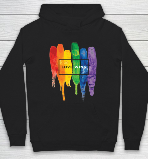 Love Wins LGBT Watercolor Rainbow Hoodie